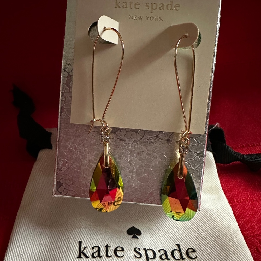 KATE SPADE DANGLING METALLIC DROP PIERCED EARRINGS